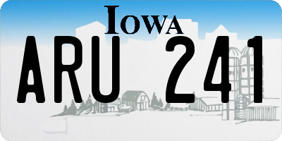 IA license plate ARU241