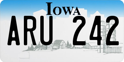 IA license plate ARU242