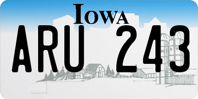 IA license plate ARU243