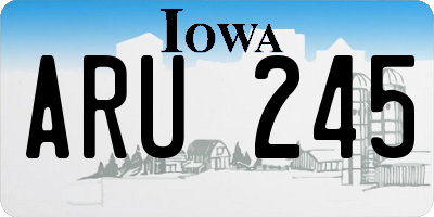 IA license plate ARU245