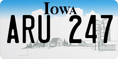 IA license plate ARU247