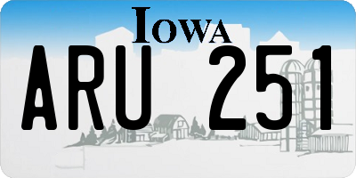 IA license plate ARU251