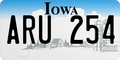 IA license plate ARU254