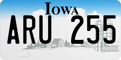 IA license plate ARU255