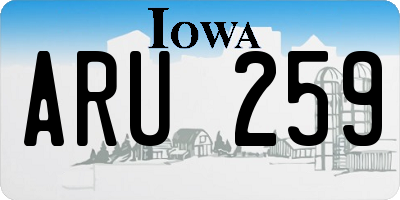 IA license plate ARU259