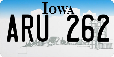IA license plate ARU262