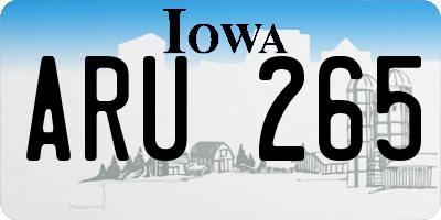 IA license plate ARU265
