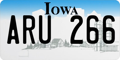 IA license plate ARU266