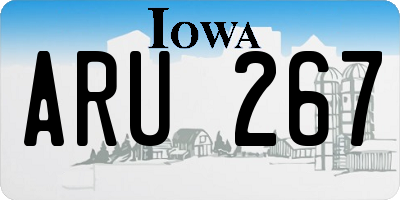 IA license plate ARU267