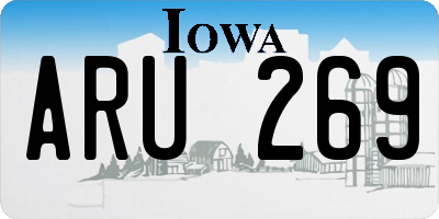 IA license plate ARU269