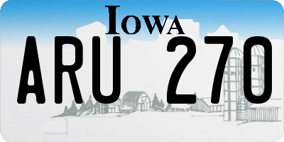 IA license plate ARU270