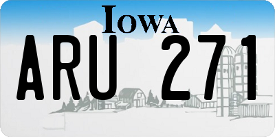 IA license plate ARU271