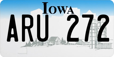 IA license plate ARU272