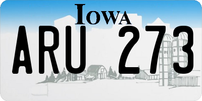 IA license plate ARU273