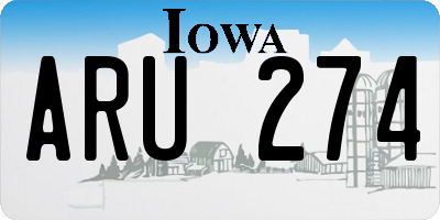 IA license plate ARU274