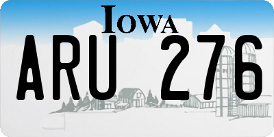 IA license plate ARU276