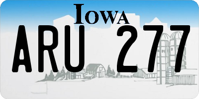 IA license plate ARU277