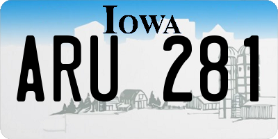 IA license plate ARU281