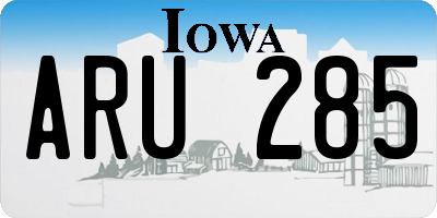 IA license plate ARU285