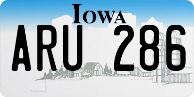 IA license plate ARU286