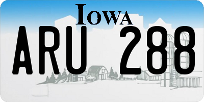 IA license plate ARU288