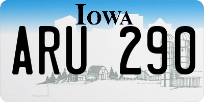 IA license plate ARU290
