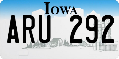 IA license plate ARU292