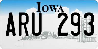 IA license plate ARU293