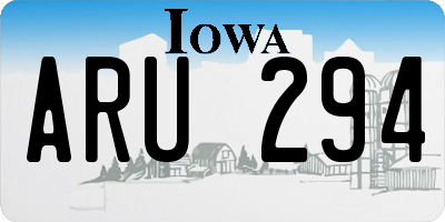 IA license plate ARU294
