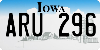 IA license plate ARU296