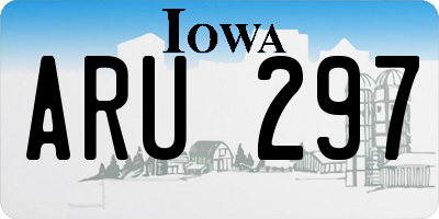 IA license plate ARU297