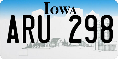 IA license plate ARU298
