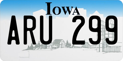 IA license plate ARU299