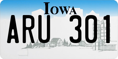 IA license plate ARU301