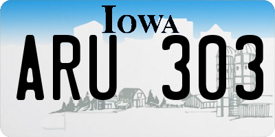 IA license plate ARU303