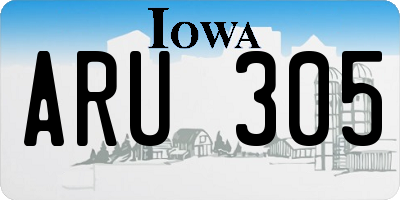 IA license plate ARU305