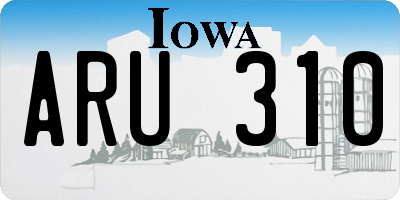 IA license plate ARU310