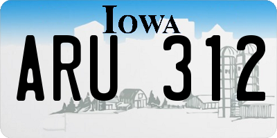 IA license plate ARU312