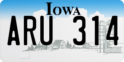 IA license plate ARU314