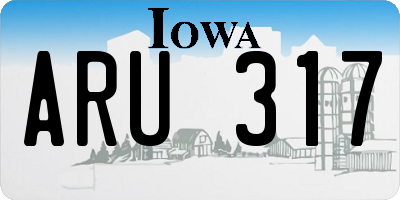 IA license plate ARU317