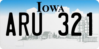 IA license plate ARU321