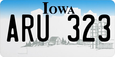 IA license plate ARU323