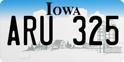 IA license plate ARU325