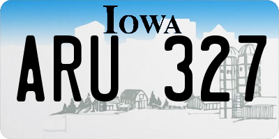 IA license plate ARU327
