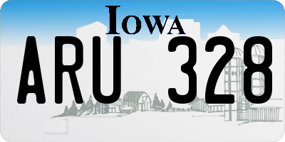IA license plate ARU328