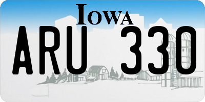 IA license plate ARU330