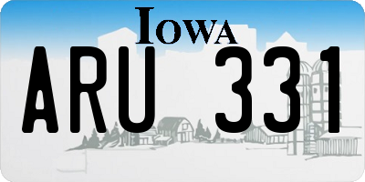 IA license plate ARU331