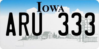 IA license plate ARU333