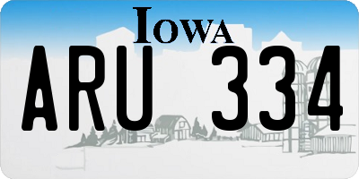 IA license plate ARU334