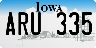 IA license plate ARU335